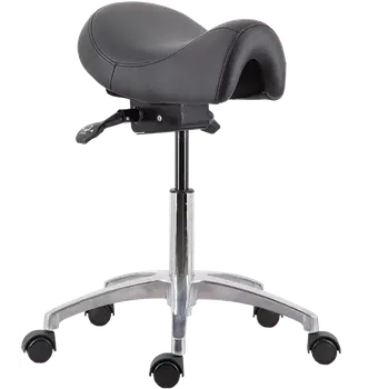 SADDLE 01, pracovní židle sedlová, ekokůže černá