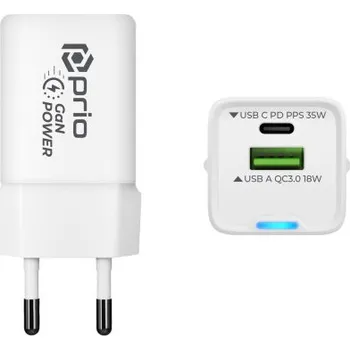 Prio Nabíječka / USB adaptér USB-A / USB-C, GaN, PD, 35 W