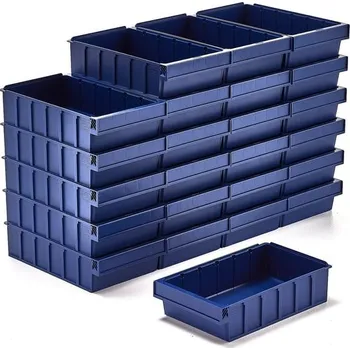 Plastový box DETAIL, 400x230x100 mm, modrý, bal. 24 ks