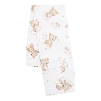 Flanelová plena s potiskem New Baby medvídek bílá