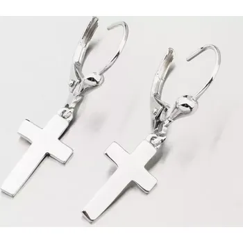 Náušnice Náušnice stříbro 925 visací s křížem PKL-2174