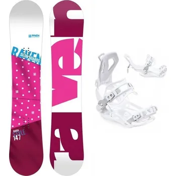 Snowboard Raven Style Pink dámský snowboard + Raven FT360 white vázání + sleva 300,- na příslušenství 150 cm + M (EU 39-42) + DÁREK + Doprava ZDARMA