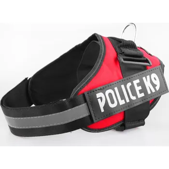 Postroj pro psa Eli´s fantasy postroj P16 - nápis "POLICE K9" Červená XL