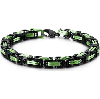Šperk Pánský náramek z oceli Be Hard Zelený 8 mm / 19-24 cm, Délka 19cm Impress Jewelry 97k-cube