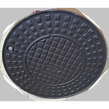 poklop Litinový poklop A15 na plast. šachtu DN400, nosnost 1,5t, bez rámu