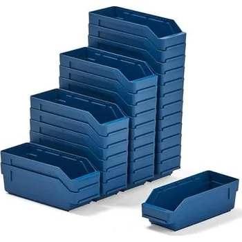 Skříňka na nářadí Skladová nádoba REACH, 300x120x95 mm, bal. 30 ks, modrá