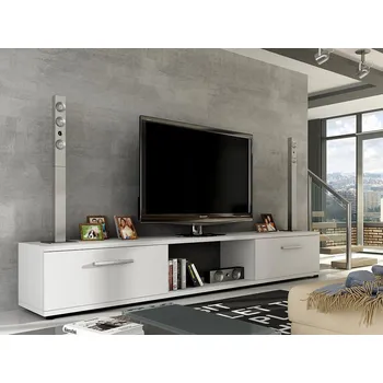 Televizní stolek Televizní stolek LOBA RTV, bílý mat + PROVĚŘENO zákazníky + vyzvednutí ZDARMA