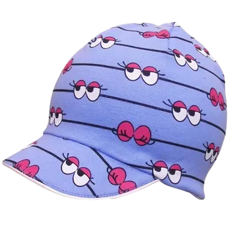 Čepice Dívčí čepice ROCKINO OČI růžová s kšiltem Barva: Modrá, Velikost: 50