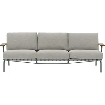 Zahradní pohovka Muuto Pohovka Settle Sofa 3-Seater, Ribbed Weave 2/dark green