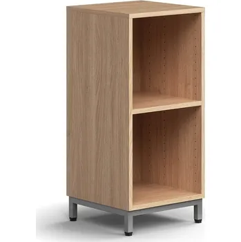 Knihovna Regál QBUS, 1 police, nohy, 868x400x400 mm, stříbrná, dub