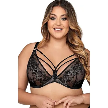 Podprsenka Černá krajková podprsenka Ava 1824 Black Velikost: 75G