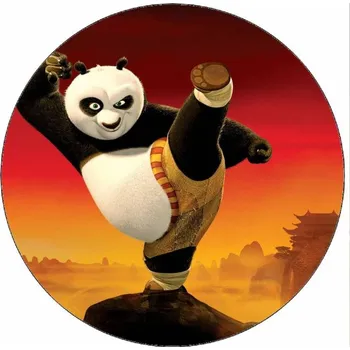 Přisada na vaření a pečení Jedlý papír Kung Fu panda Po a západ slunce 19,5 cm