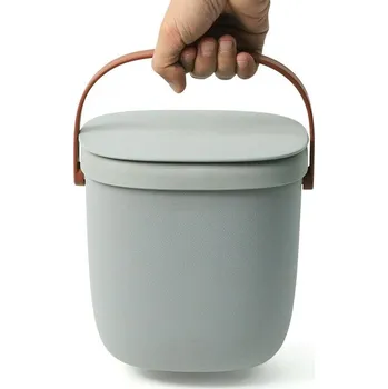 Kompostér QUALY DESIGN Nádoba na kompostovatelný odpad Foody 10379GY, 3,5L, šedá