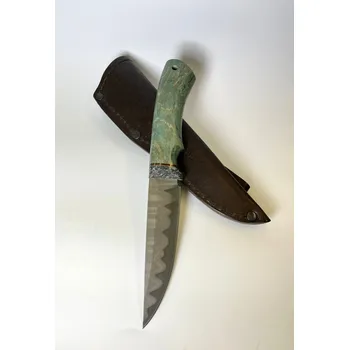 Kuchyňský nůž Umělecké nože Ručně kovaný nůž, karelská bříza KAZ1