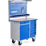 Mobilní pracovní stůl FLEX, 7 zásuvek, 1 skříňka, panel na nářadí