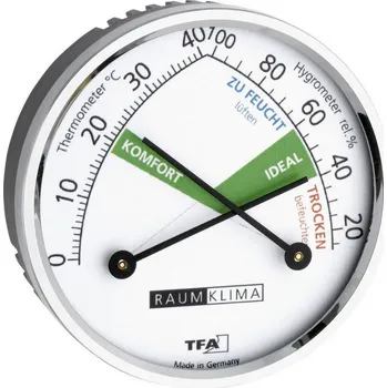 Domácí teploměr TFA analogový teploměr s vlhkoměrem chromovaný