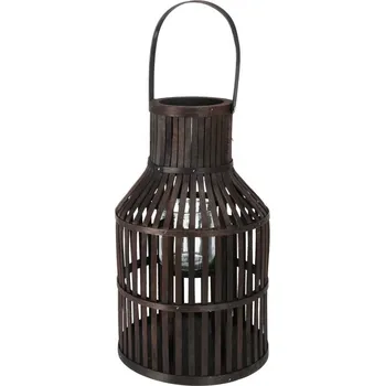 Lucerna Dřevěná lampa se závěsem – tmavě hnědá, 25,5 × 42 cm