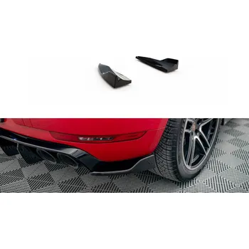 Tuning Splittery zadní boční V.2 Porsche Macan GTS / Sport Design Mk1 Facelift černý lesklý plast