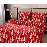 Povlečení mikroplyš CHRISTMAS TREES červené Rozměr povlečení: 2 ks 70 x 90 cm | 200 x 220 cm, 140x200 / 70x90 cm, 140x220 / 70x90 cm, 200x220 + 2 polštáře 70x90 cm