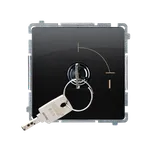 Simon Basic BMW1K.01/49 Spínač jednopólový na klíč (přístroj s krytem), 2 polohový, řazení 0-1 černá matná