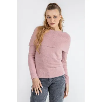 Dámský svetr Red Button dámský svetr s širokým límcem Ofelia růžový Velikost: S