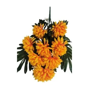 umělá květina Chryzantéma kytice smuteční žlutooranžová H220/žl.or.