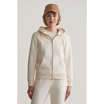 Dámská mikina MIKINA GANT REG TONAL SHIELD ZIP HOODIE LINEN