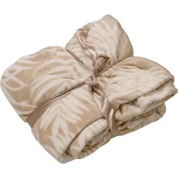 deka Světle hnědá mikroplyšová deka FIEN, 150x200 cm