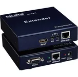 PremiumCord HDMI HDBaseT 4K extender na 100m, over IP, jeden vysílač na více přijímačů