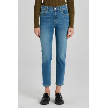 Dámské džíny DŽÍNY GANT CROPPED SLIM JEANS MID BLUE WORN IN
