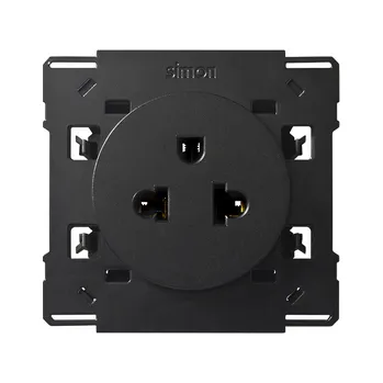 Elektrická zásuvka Simon 100 10000439-138 Zásuvka evropsko-americká (mechanismus, bez montážního rámečku) 15/16 A 127/250 V černá