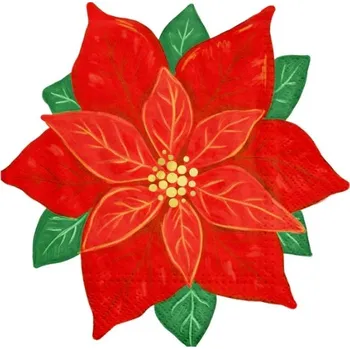 Papírový ubrousek Party Pal Papírové ubrousky, Vánoční hvězda, 25x25cm, 10ks