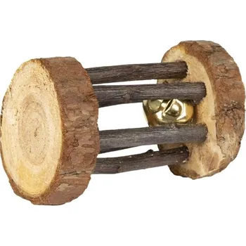 Hračka pro psa Hračka hlod. dřevo váleček s rolničkou 5x7cm Flamingo