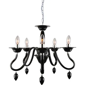 ACA DECOR Závěsný lustr FIRENZE 5xE14, černá barva