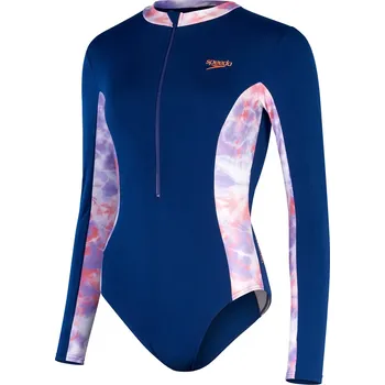 Dámské plavky Dámské Jednodílné plavky SPEEDO LS PNL PRT SWMSUIT 8-00308014496 – Fialová 36