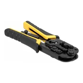 Krimpovací kleště Delock Krimpovací kleště s odizolováním a síťovou zkoušečkou pro zástrčkové konektory 8P (RJ45), 6P (RJ12/11), 6P DEC n