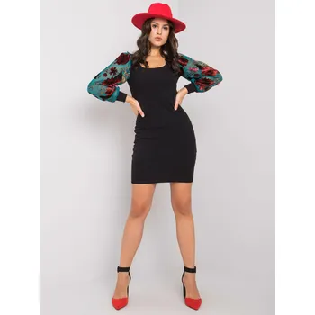 Dámské šaty Rue Paris Dámské mini šaty Linenddydd černá L/XL