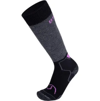 Dámské ponožky BRBL Ski BANFF anthra mel/blck/liliac Velikost: S (35-38)