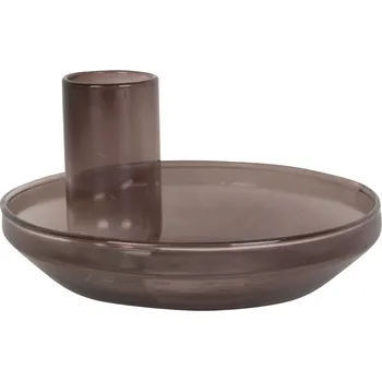 Svícen Svícen Vana sklo čokoládově hnědé 10,5cm Present Time (Barva-čokoládově hnědá, sklo)