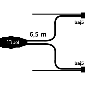 Příslušenství pro přívěs Kabeláž 6,5 m/13-pól. zástrčka, s předními vývody QS150, baj5, Jokon