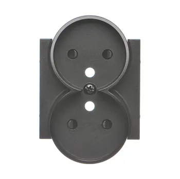 vypínač Simon 55 TGZ2MZP/149 Kryt zásuvky 2 násobné, s uzemněním černá matná