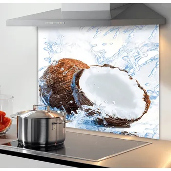 Kuchyňská pracovní deska Nobio Skleněná zástěna za varnou desku 600 mm / Kokos 600 mm