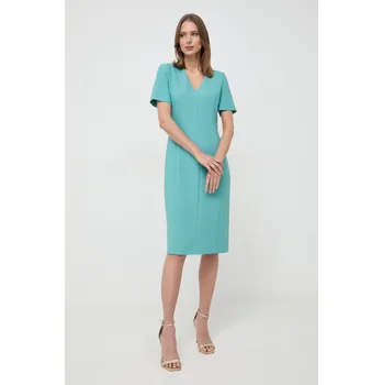 Dámské šaty Šaty BOSS zelená barva, mini, 50490044 77X, vel. 40
