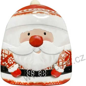 Dóza na potraviny BOBBLE HAT SANTA plechová dóza veselý Mikuláš v čepici s bambulkou