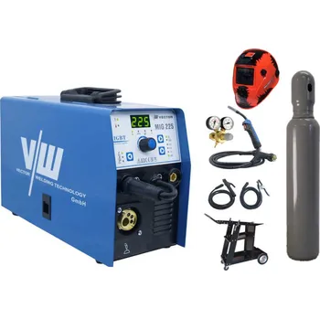 Svářečka VECTOR WELDING VECTOR MIG 225 + příslušenství + kukla + lahev + vozík