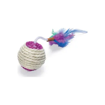 Hračka pro kočku Hračka kočka Míček sisalový 6cm mix barev KAR