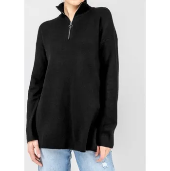 Dámská mikina BROADWAY® DÁMSKÁ MIKINA SE STOJÁKEM NA ZIP - ČERNÁ XL