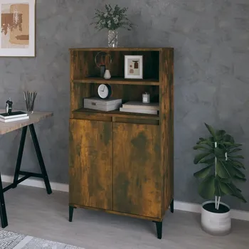přebalovací pult a komoda Petrashop Skříň highboard kouřový dub 60 x 36 x 110 cm kompozitní dřevo Hnědá821233