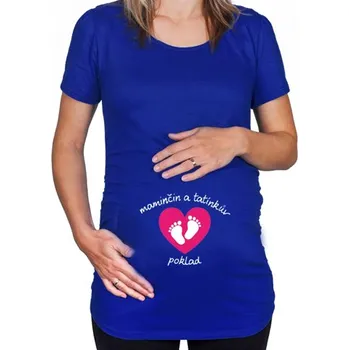 Modré těhotenské tričko Maminčin a tatínkův poklad