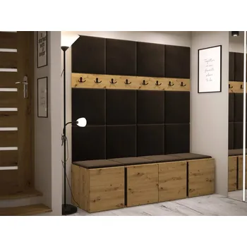 Ložnice Šatní skříň Tavasz V, Barva: dub artisan / dub artisan + černá, Barva látek:: Manila 04 MIRJAN 5903211228995